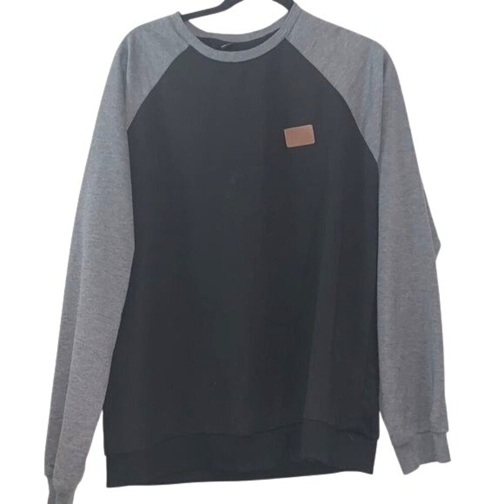 Shein Mens Black & Gray Raglan Sweatshirt XL